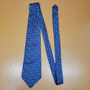 Van Heusen Mens Silk Tie Blue White Blue Diamond Pattern Formal Business